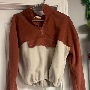 Cropped fleece sweater